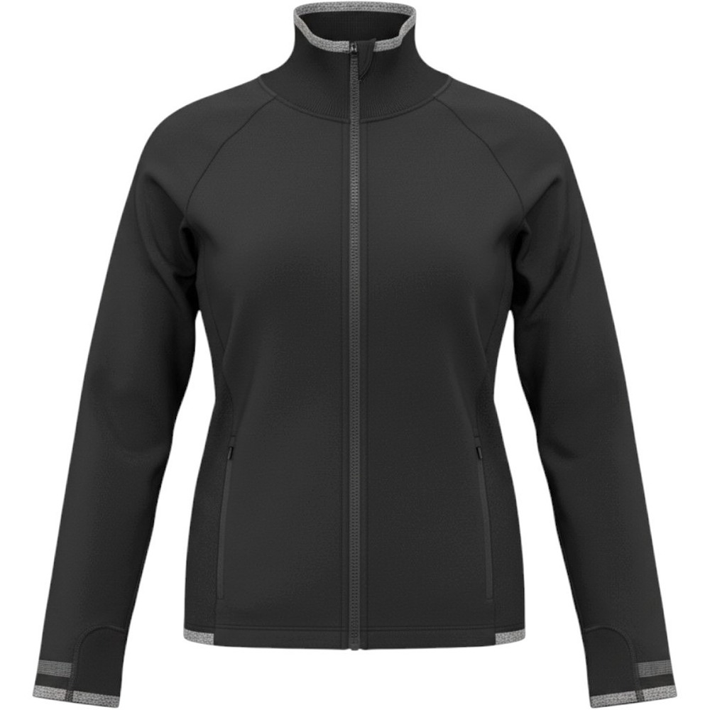 Athleta Andes Hybrid Jacket Large Full Zip Up Black Activewear Sporty